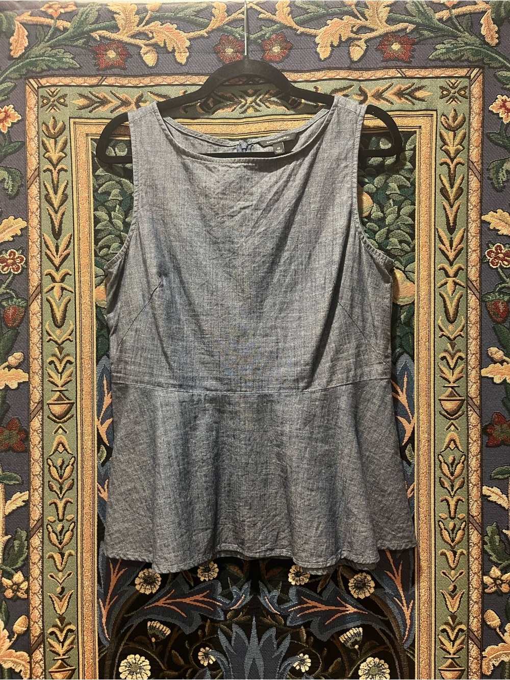 Banana Republic Chambray Peplum Tank Top - Light Blue